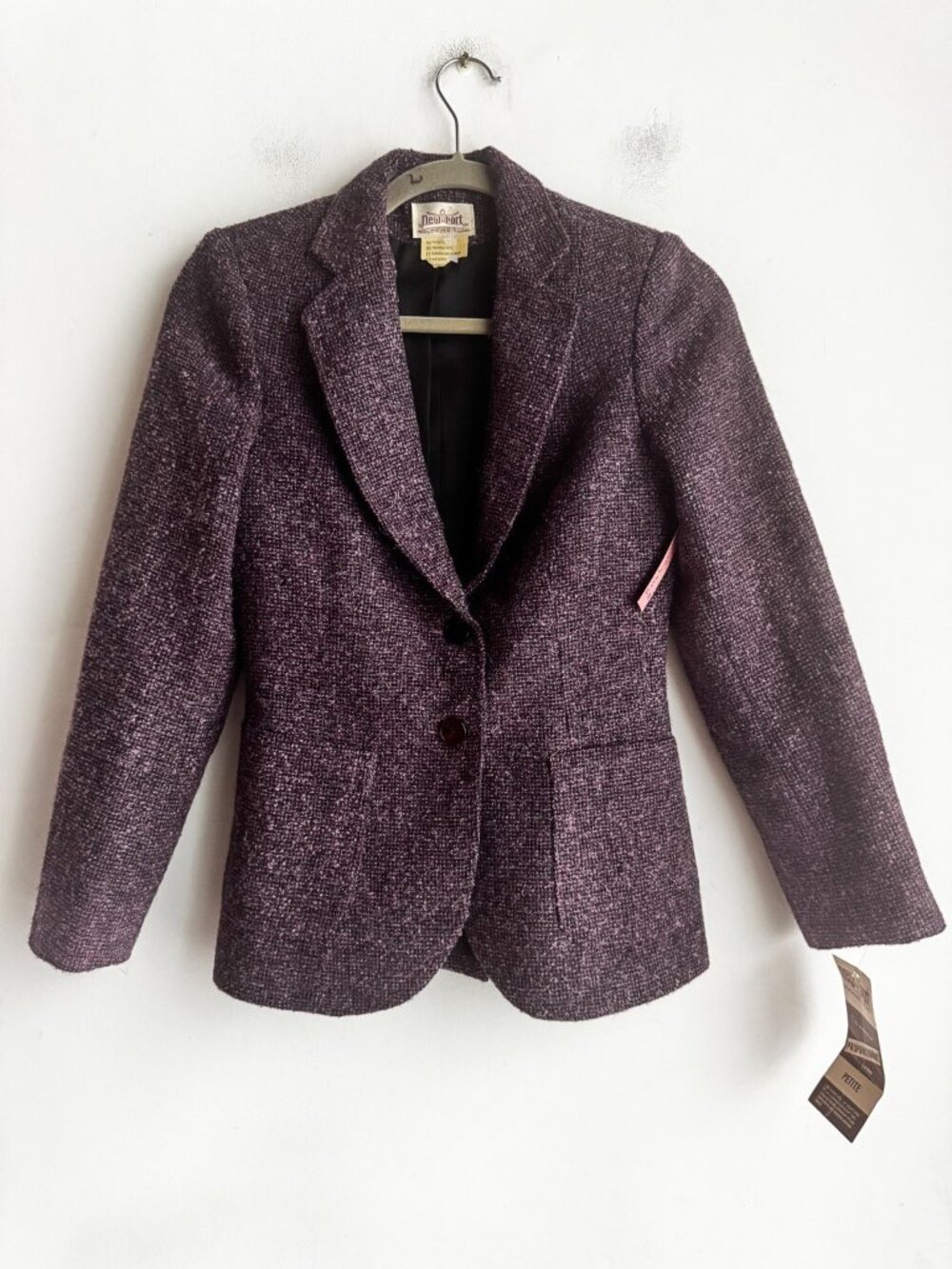 Vintage New Port Purple Lilac Tweed Blazer and Skirt Set DEADSTOCK NWT S Petite - Picture 2 of 7